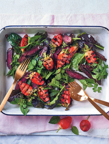 Grilled strawberry and biltong salad