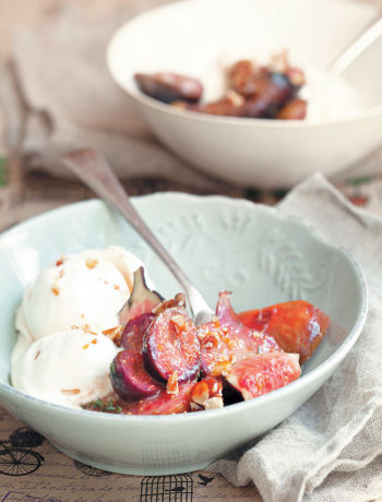 Honey and thyme caramelised figs recipe