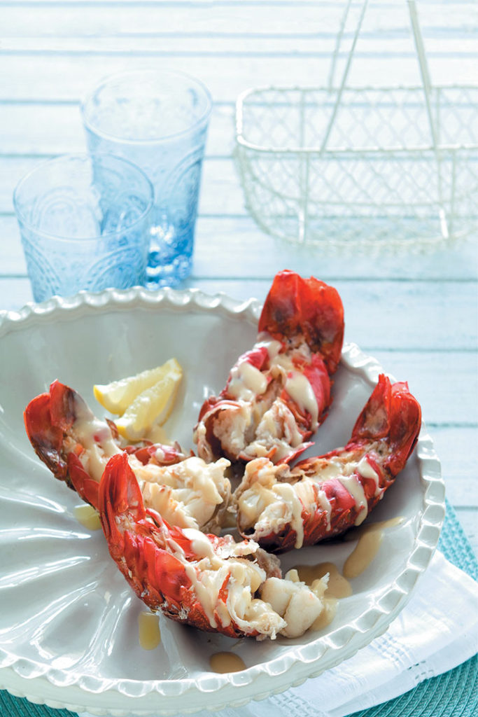 Lobster tails served with a delicate sparkling wine sauce recipe