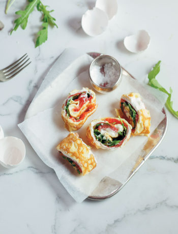 Omelette roll with smoked salmon recipe