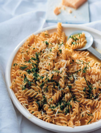 Pasta with herb, Parmesan, anchovy and garlic butter recipe