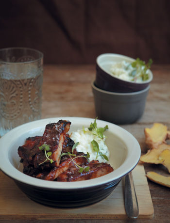 Plum and ginger sticky ribs recipe