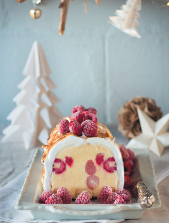 Raspberry and shortbread ice-cream log with toasted marshmallow recipe