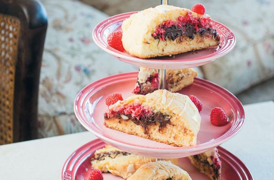 Raspberry, hazelnut and chocolate scones recipe