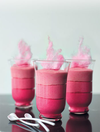 Raspberry ombré mousse with candyfloss recipe