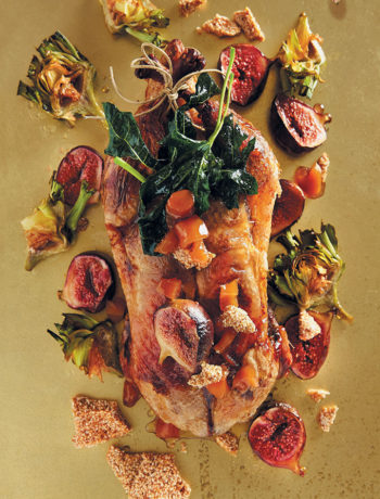 Slow-roasted duck with figs and preserved ginger recipe