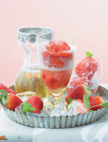 Strawberry and champagne float