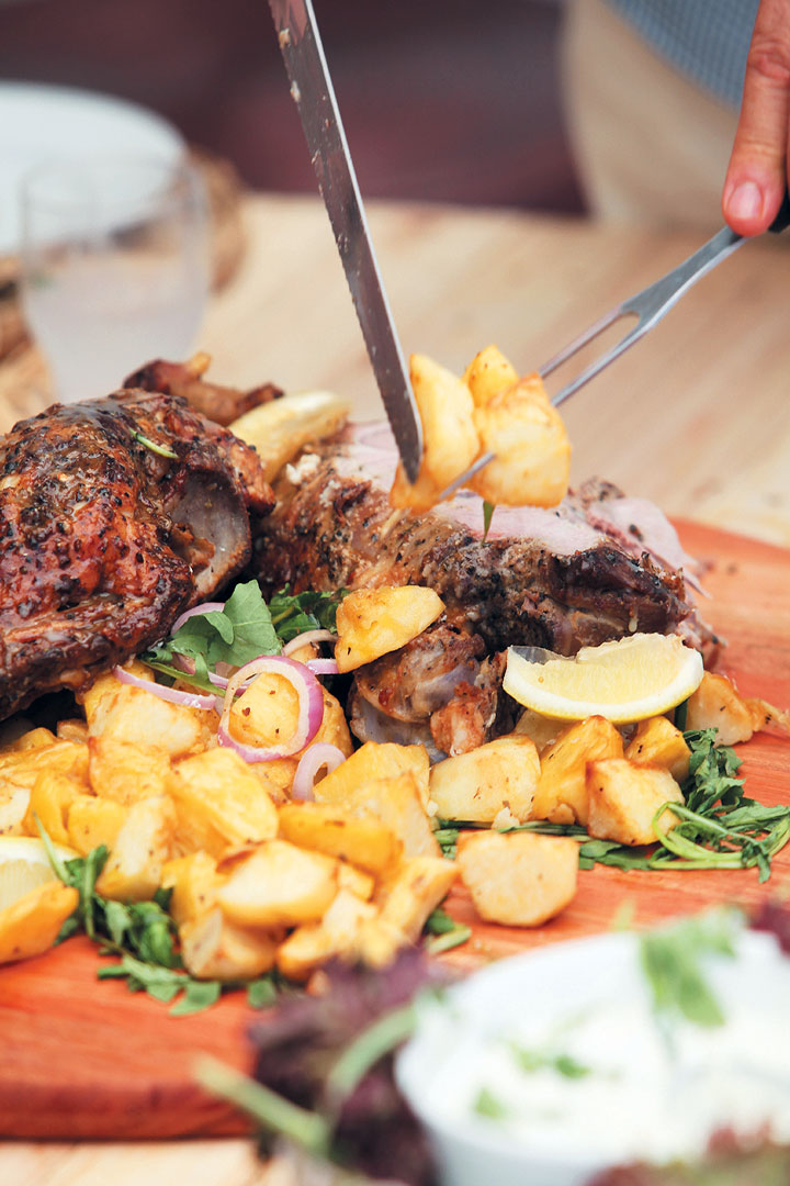 Traditional Greek roast lamb with potatoes recipe