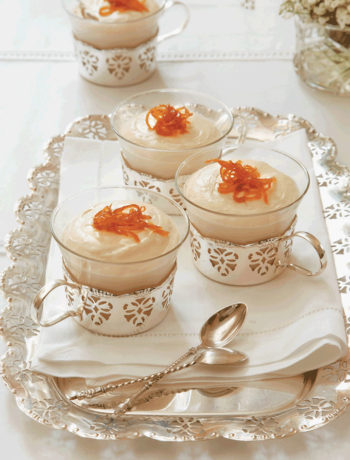 Baileys cheesecakes topped with candied orange peel recipe