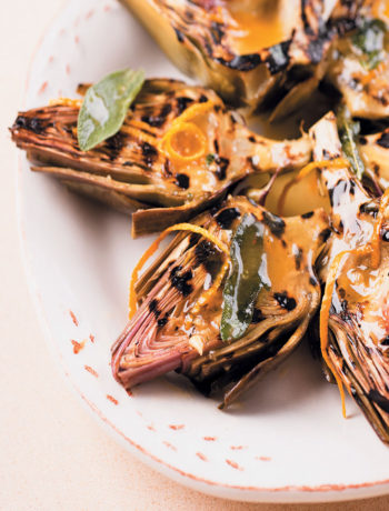 Chargrilled artichokes with orange, honey and sage butter recipe