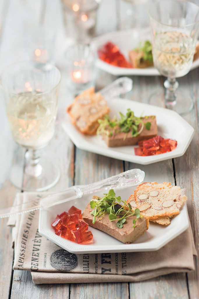 Chicken liver parfait with port jelly and crisp almond Melba recipe