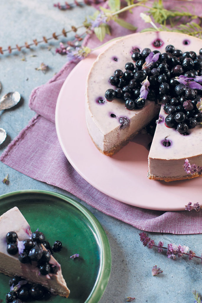 Blueberry, white chocolate and lavender cheesecake recipe