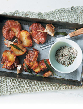 Duck-fat roasted potatoes with garlic and sage