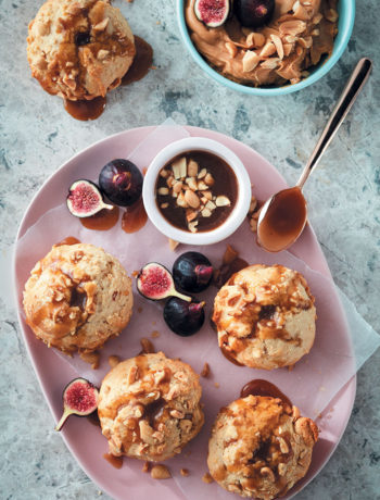 Peanut butter and salted caramel-filled muffins