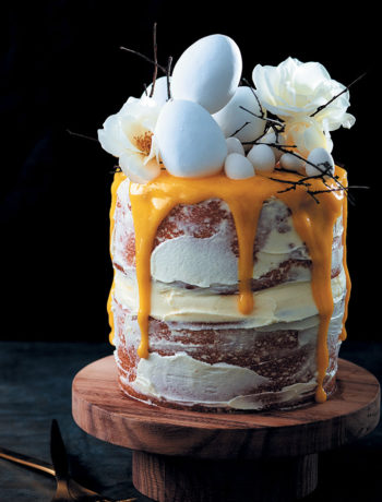 Nesting layer cake with cream cheese icing and lemon curd drizzle recipe
