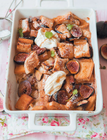Fig, caramel and Rooibos French toast bake