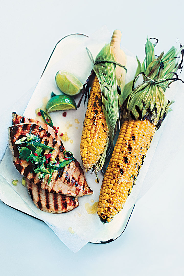 Lime and chilli chicken with smoky corn