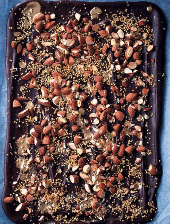 Sugar-free almond, sea salt and toasted millet dark chocolate bark