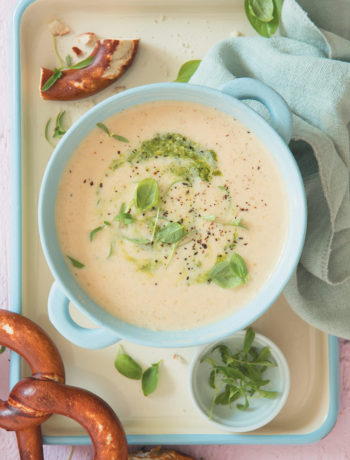 Cheesy beer and fennel soup