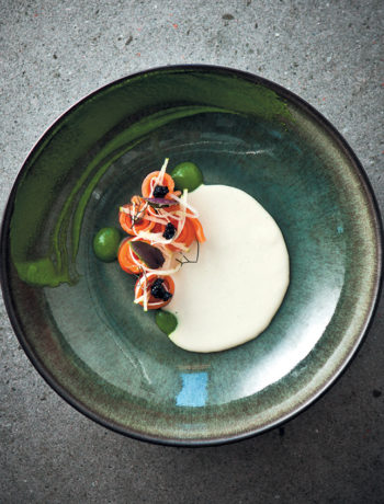 Cauliflower vichyssoise with smoked trout and caviar