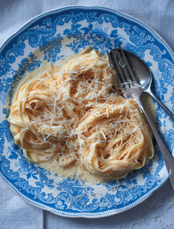 Creamy alfredo-style pasta