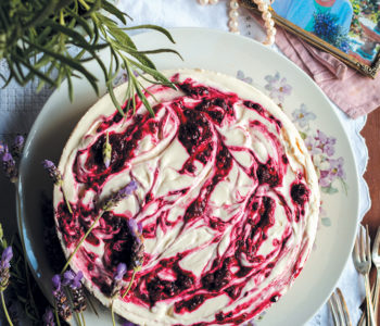 Berry, lavender and rose cheesecake