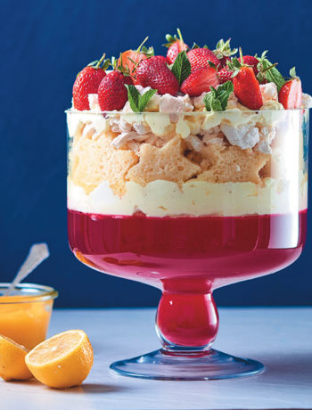 Strawberry, Madeira and lemon curd trifle