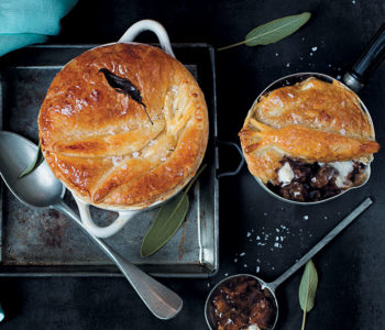 Steak and blue cheese individual pot pies