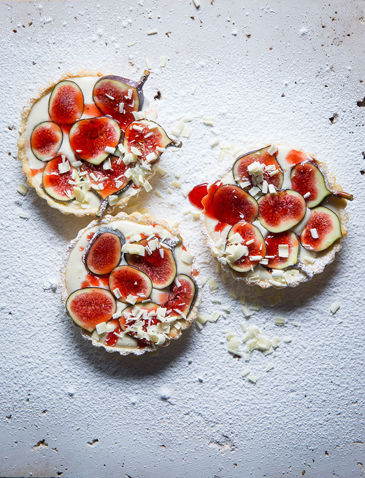 White chocolate and fig tartlets