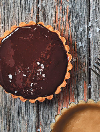 Salted caramel, chocolate and peanut-butter tartlets