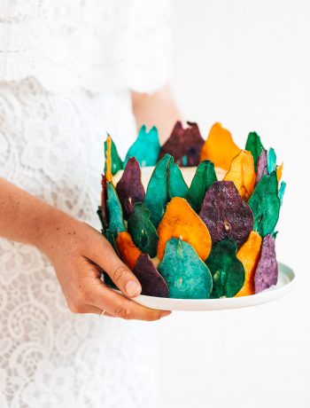Chocolate-and-almond “stained glass” cake