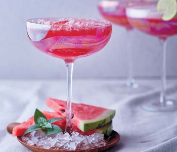 Champagne and watermelon cocktail