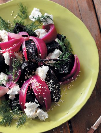 Roasted beetroot, pickled red onion and goat’s cheese salad