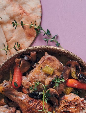 Chicken stew with naan