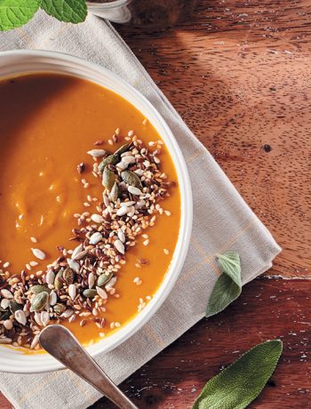 Butternut-and-coconut soup with toasted seeds