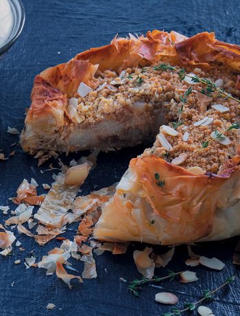 Pear and ginger crumble galette