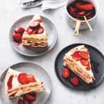 Strawberry & coconut shortbread cake