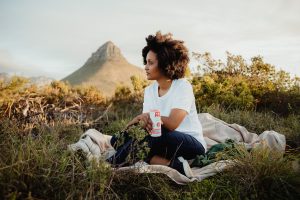 Woman having a picnic