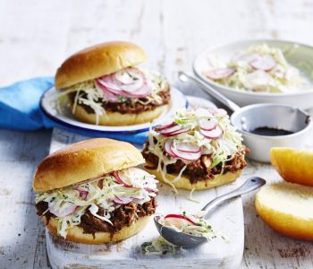 Balsamic-honey shredded beef buns