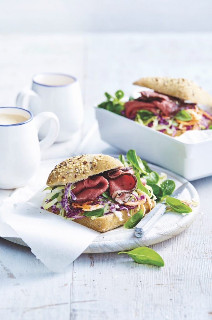 Roast beef & coleslaw rolls