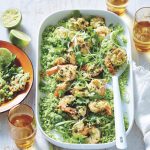 Lemongrass & lime prawns with broccoli 'rice'