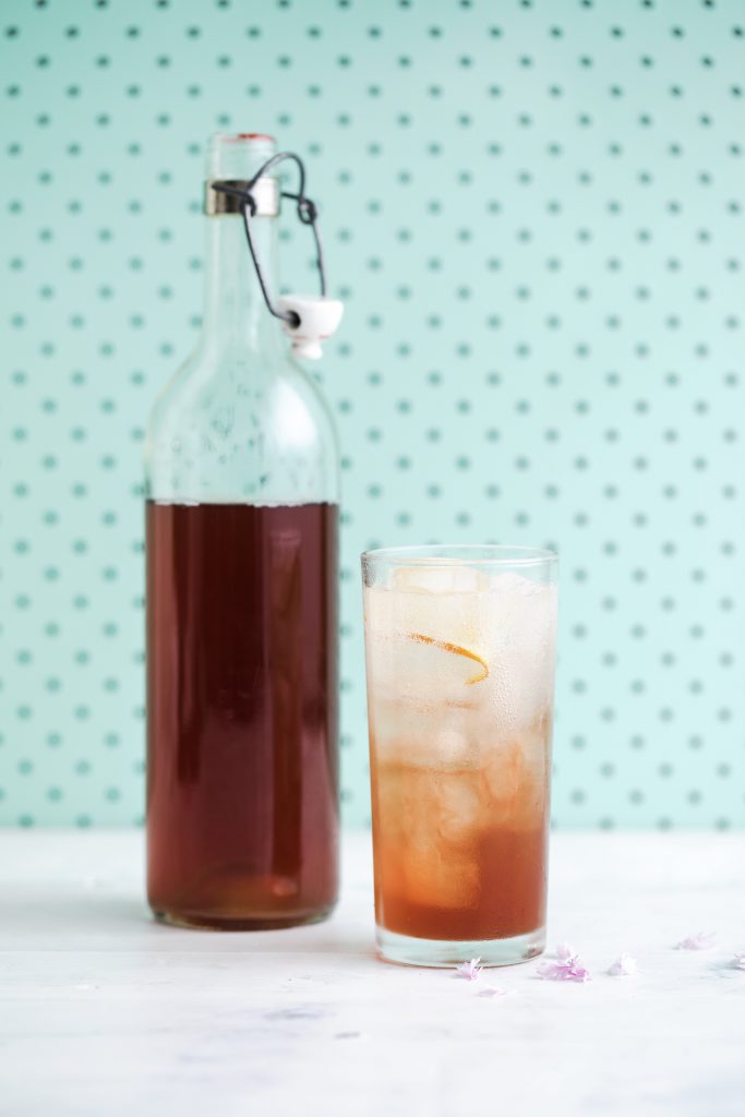 Fruity Hibiscus tea soda