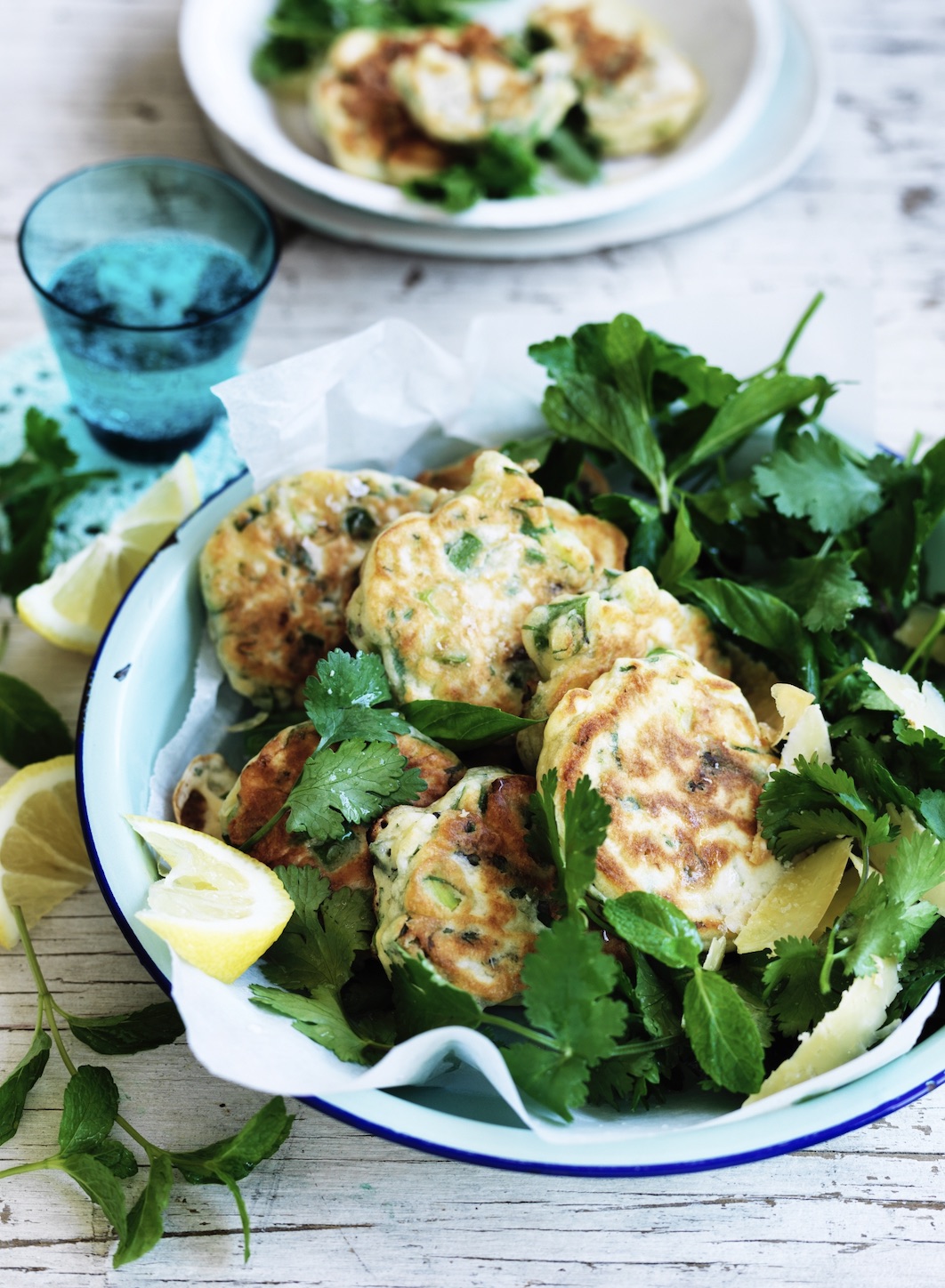 Asparagus Fritters with Herb salad