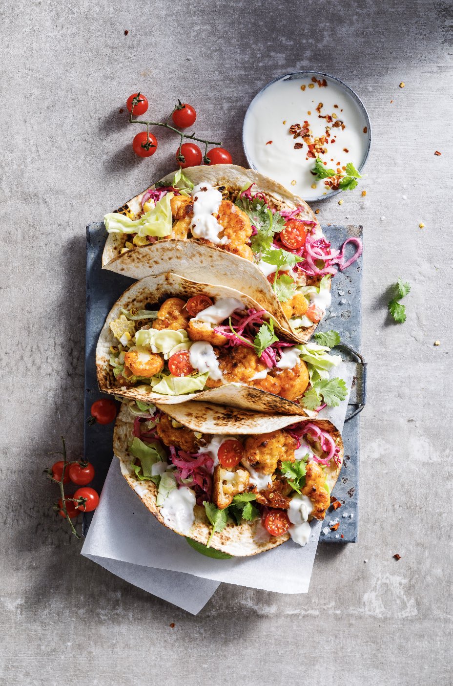 Buffalo Cauliflower Tacos