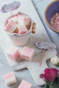 Coconut ice bath bombs for mother's day gift