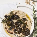Butter bean mash with mushrooms & salvia oil
