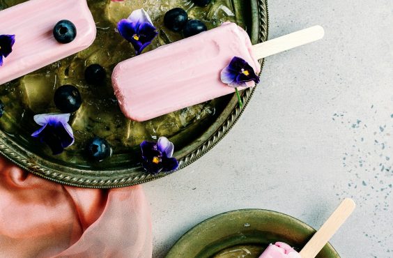 Vegan blueberry ice lollies