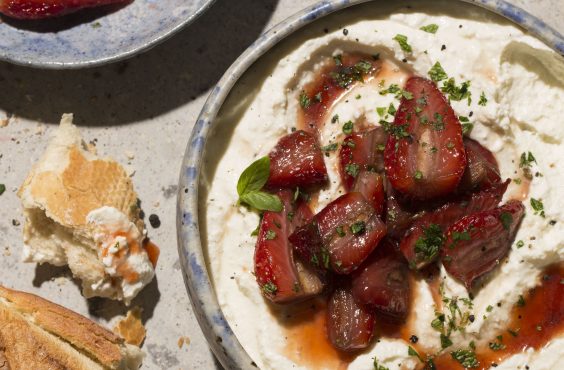 whipped ricotta roasted strawberries