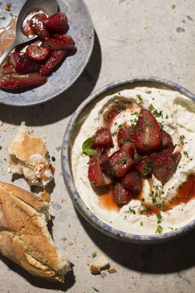 whipped ricotta roasted strawberries