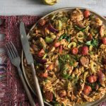 Chicken chorizo, fennel roasted tomato  risoni